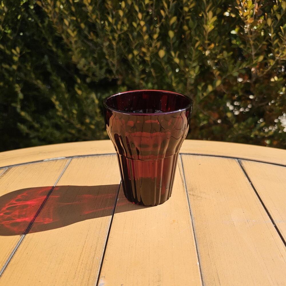 Vintage Anchor Hocking Old Cafe Royal Ruby Red Juice Glass